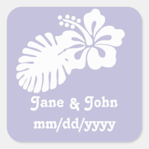 Tropical Hibiscus in Lavender Sticker