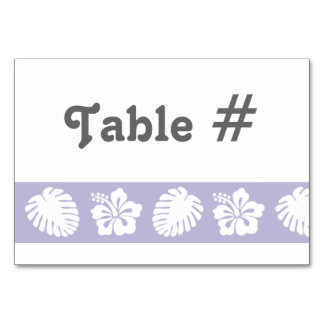 Tropical Hibiscus in Lavender Table Card