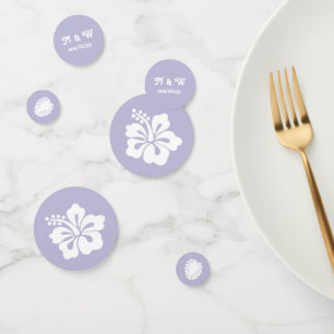 Tropical Hibiscus in Lavender Table Confetti