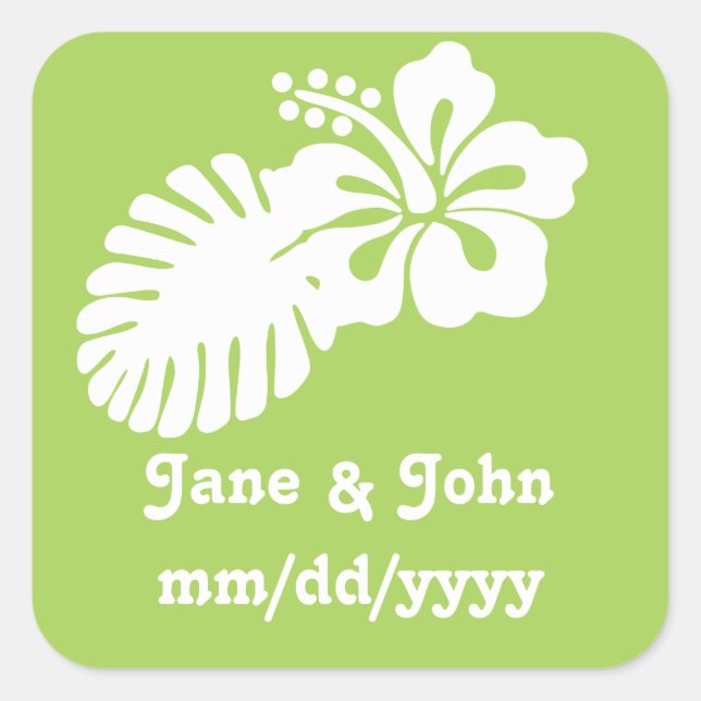 Tropical Hibiscus in Peridot Sticker (Front)