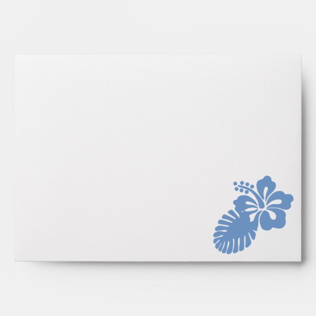Tropical Hibiscus in Periwinkle Envelopes (Front)