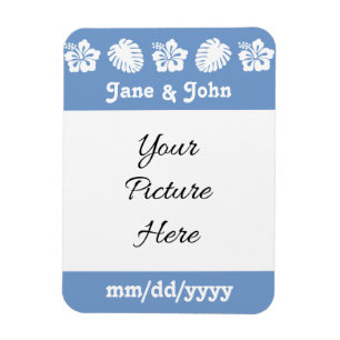 Tropical Hibiscus in Periwinkle Reminder Magnet