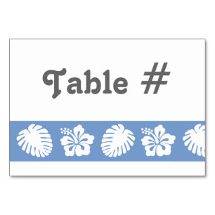 Tropical Hibiscus in Periwinkle Table Card