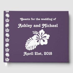 Tropical Hibiscus in Purple Guest Book