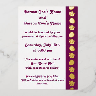 Tropical Hibiscus in Wine Foil Invitation