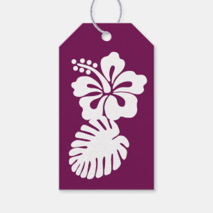 Tropical Hibiscus in Wine Gift Tag