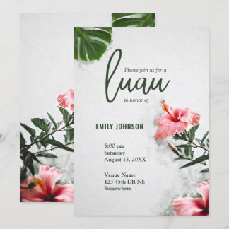 Tropical Hibiscus Luau Invitation