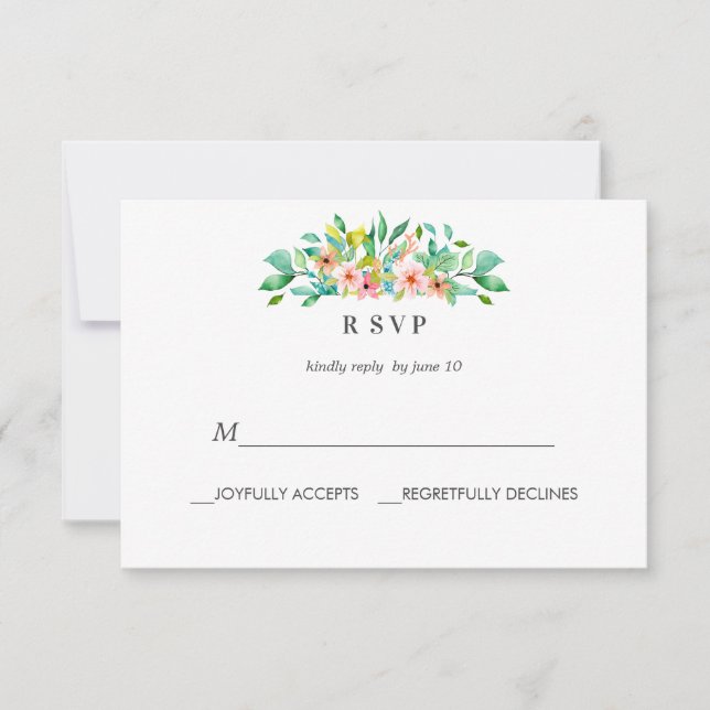Tropical Hibiscus | LUAU  Wedding CLASSIC RSVP (Front)