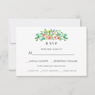 Tropical Hibiscus   LUAU  Wedding RSVP meal choice