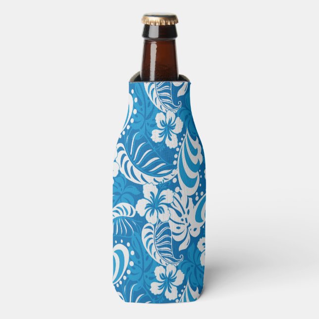 Tropical Hibiscus Pattern Bottle Cooler (Bottle Front)