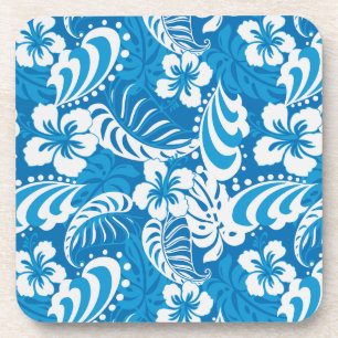 Tropical Hibiscus Pattern Coaster