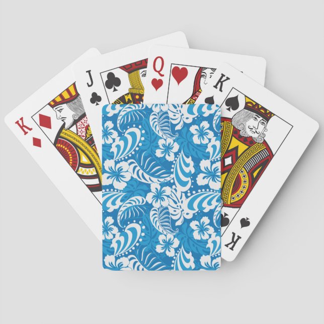 Tropical Hibiscus Pattern Playing Cards (Back)