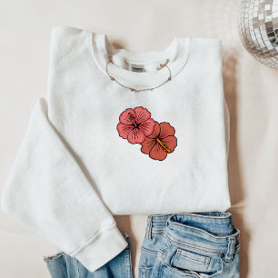 Tropical hibiscus pattern sweatshirt