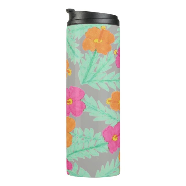 Tropical Hibiscus Pattern Tumbler (Rotated Right)