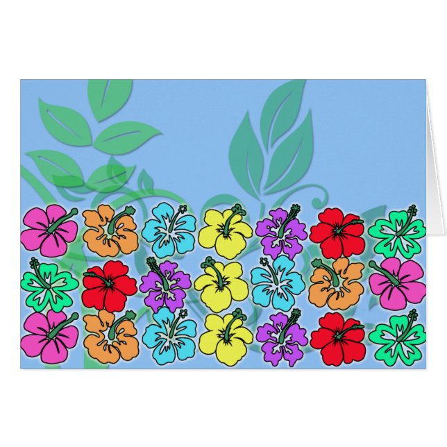 Tropical Hibiscus Patterned Cards (Front Horizontal)