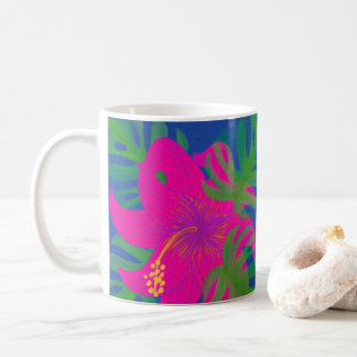 Tropical Hibiscus Philodendron Tropical Coffee Mug