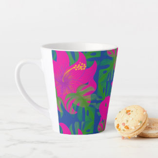 Tropical Hibiscus Philodendron Tropical Latte Mug