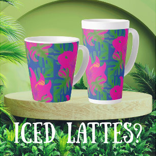 Tropical Hibiscus Philodendron Tropical Latte Mug