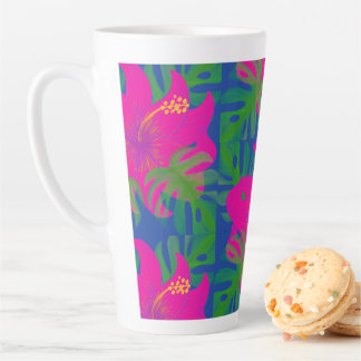 Tropical Hibiscus Philodendron Tropical Latte Mug