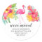 Tropical Hibiscus Pink Flamingo New Address Label