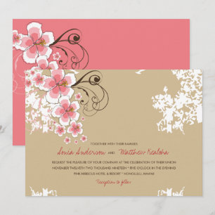 Tropical Hibiscus Pink Luau Beach Wedding Invite