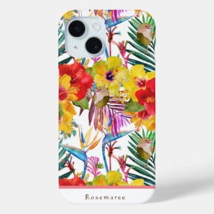 Tropical Hibiscus Summer Pattern iPhone 15 Case
