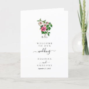 Tropical Hibiscus Summer Wedding Order of Service Program