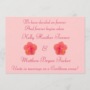 Tropical Hibiscus Wedding Reception Invitation