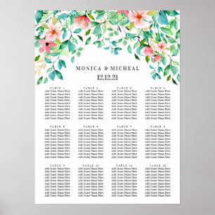 Tropical Hibiscus    Wedding Seating Chart