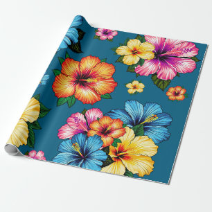 Tropical Hibiscus Wrapping Paper