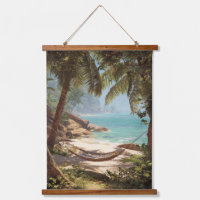Tropical Hidden Cove Palm Tree Beach Art
