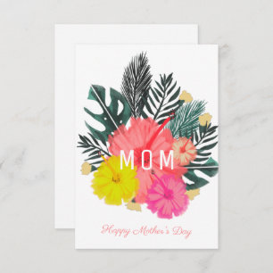 Tropical Hisbiscus Flowers Mother's Day Card