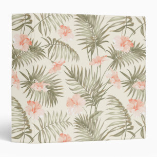 Tropical Hisbiscus Palm Tree Pattern Binder