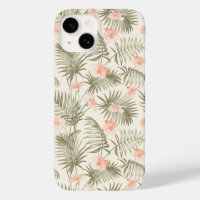 Tropical Hisbiscus Palm Tree Pattern