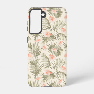 Tropical Hisbiscus Palm Tree Pattern Samsung Galaxy Case