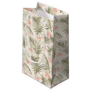 Tropical Hisbiscus Palm Tree Pattern Small Gift Bag