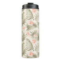 Tropical Hisbiscus Palm Tree Pattern