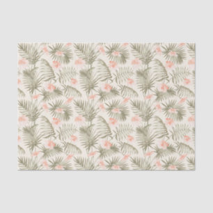 Tropical Hisbiscus Palm Tree Pattern Tissue Paper