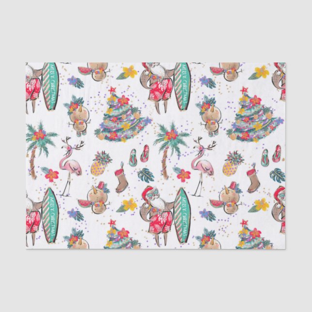 Tropical Holiday Christmas Tissue Paper (Front)