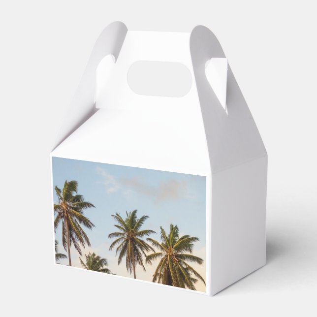 Tropical Holiday Palm Trees Favor Box (Back Side)
