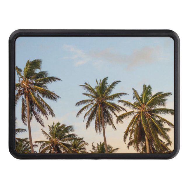 Tropical Holiday Palm Trees Trailer Hitch Cover (Front)