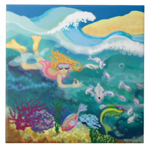 tropical holiday swim tile