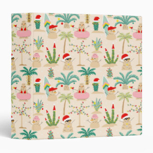 Tropical Holiday Vibes Christmas Pattern Binder
