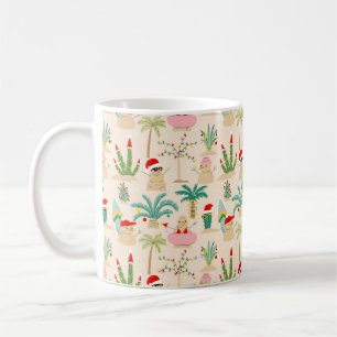Tropical Holiday Vibes Christmas Pattern Coffee Mug