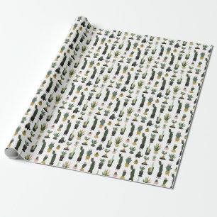 Tropical House Plants Illustration Wrapping Paper