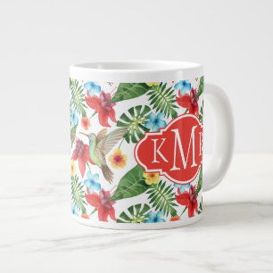 Tropical Hummingbird   Monogram Large Coffee Mug
