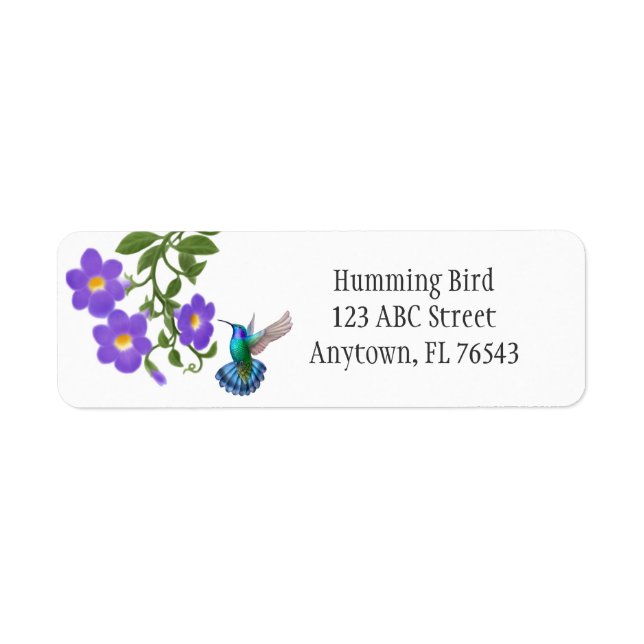 Tropical Hummingbird on Thunbergia Flowers L (Front)