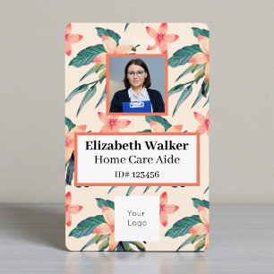 Tropical ID Photo Badge Double Sided