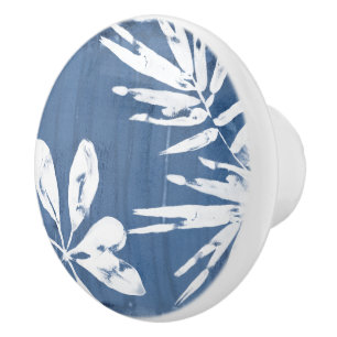 Tropical Indigo Impressions - Tropical Greenery Ceramic Knob