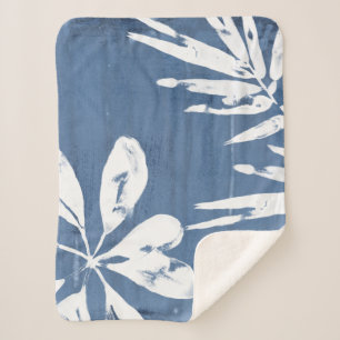Tropical Indigo Impressions - Tropical Greenery Sherpa Blanket